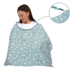 Sevi Bebe ART-6372 Yaprak Desen Tokalı Emzirme Örtüsü
