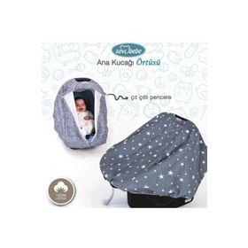 Sevi Bebe Gri Yıldızlı Ana Kucağı Örtüsü