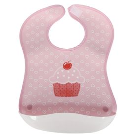 Sevi Bebe Pembe Plastik Cepli Mama Önlüğü