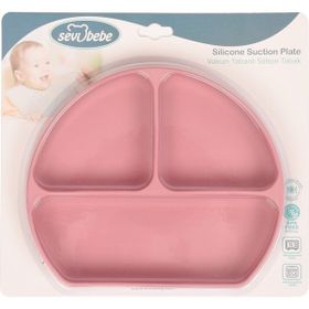 Sevi Bebe Pembe Vakum Tabanlı Silikon Tabak