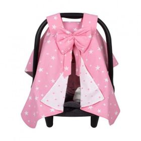 Sevi Bebe Pembe Yıldız Fiyonklu Ana Kucağı Örtüsü