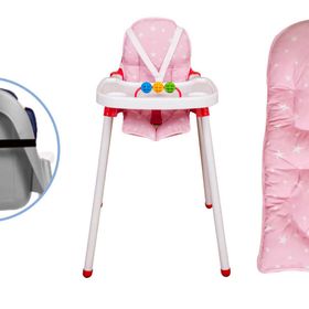 Sevi Bebe Pembe Yıldızlı Mama Sandalyesi Yedek Kılıfı