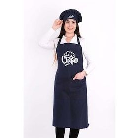 Sevilya Chef Model Mega Boy Lacivert Mutfak Önlüğü
