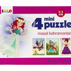 Sevimli Dinozorlar - 4 Mini Puzzle - Eolo Eğitici Oyuncak Komisyon