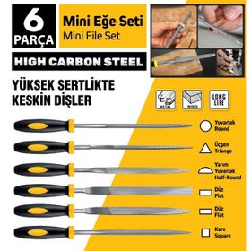 SGS 1358 6 Parça 5x180 mm Mini Eğe Seti
