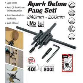 SGS 2186 SGS 2186 40 mm 200 mm Ayarlı Delme Panç Seti