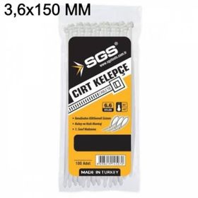 SGS 3.6x150 mm Beyaz 100 Adet Cırt Kelepçe