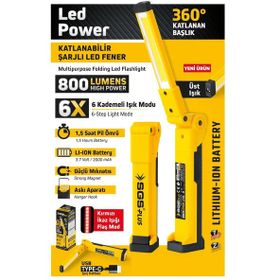 SGS 5056 Şarjlı Katlanır 800 Lümen Fener