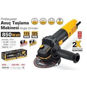 SGS 5108 115-125 mm 850 Watt Profesyonel Avuç Taşlama Makinesi