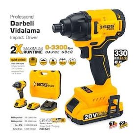 SGS 5500 20 V 2 A Akülü Darbeli Vidalama Seti