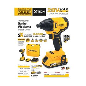 SGS 5500 20 V 2 A Akülü Darbeli Vidalama Seti