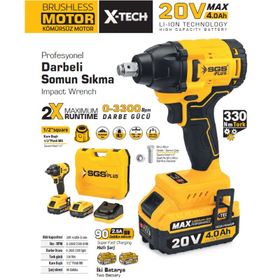 SGS 5502 20 V 2 A Akülü Darbeli Somun Sıkma Seti