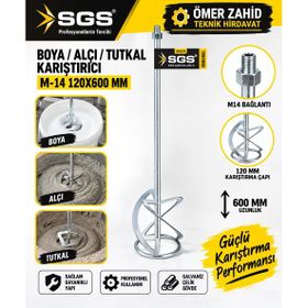 SGS M-14 120x600 Boya Alçı Tutkal Karıştırıcı