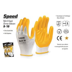 SGS SGS7710 Sarı Speed-10 Nitril Kaplama Örme Eldiven