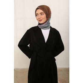 ShantuQ Mürdüm/Yeşil Dijital Renk Geçiş Soft Eşarp