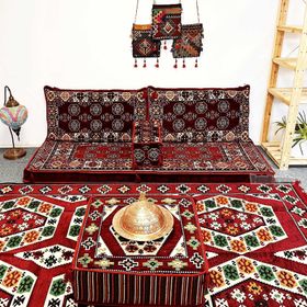 Shark Anatolia Bordo Desenli İkili Sedir Şark Köşesi
