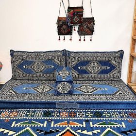 Shark Anatolia Mavi İkili Sedir Takımı Şark Köşesi