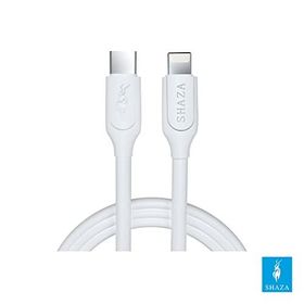 Shaza 2.4A 1 mt Beyaz Type-C to Lightning Hızlı Şarj ve Data Kablosu
