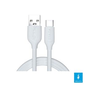 Shaza 2.4A 1 mt Beyaz USB Type-C Hızlı Şarj Data Kablosu