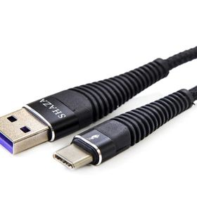 Shaza Apple Iphone Lightning 5A 100W Örgülü 3 m Siyah Hızlı Şarj ve Data Kablosu