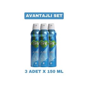 She Is Cool 3x150 ml Kadın Sprey Deodorant