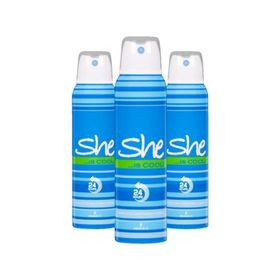 She Is Cool 3x150 ml Kadın Sprey Deodorant