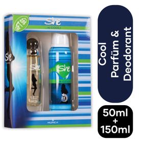 She Is Cool 50 ml Edt Kadın Parfüm 150 ml Deodorant Set