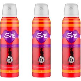 She Is Love 3x150 ml Kadın Sprey Deodorant