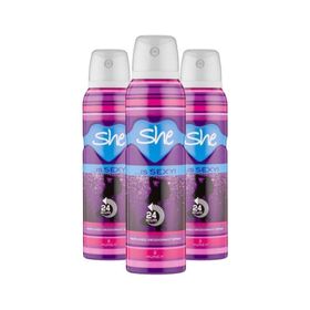 She Is Sexy 3x150 ml Kadın Sprey Deodorant