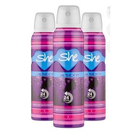 She Is Sexy 3x150 ml Kadın Sprey Deodorant
