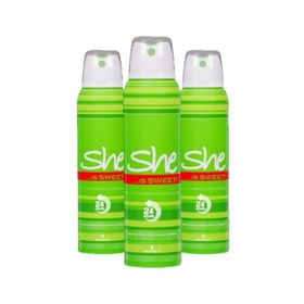 She Is Sweet 3x150 ml Kadın Sprey Deodorant