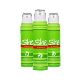 She Is Sweet 3x150 ml Kadın Sprey Deodorant