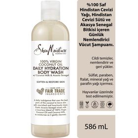 Shea Moisture Saf Hindistan Cevizi Yağlı Günlük Nemlendirici 586 ml Vücut Şampuanı