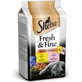 Sheba 6x50 gr Fresh Fine Et Koleksiyonu Somonlu ve Tavuklu Yaş Mama