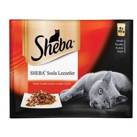 Sheba Etli Seçenekler Pouch 4x85 gr Kedi Maması