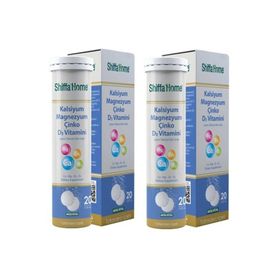 Shiffa Home Kalsiyum Magnezyum Çinko D3 Vitamini 2x20 Efervesan Tablet