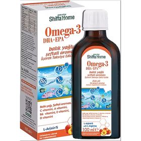 Shiffa Home Omega-3 DHA EPA Şeftali Aromalı 2x100 ml Şurup Balık Yağı