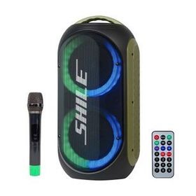 Shile SL-2019A El Mikrofonlu-Kumandalı USB/SD/BT Işıklı Taşınabilir Şarjlı Seyyar Anfi