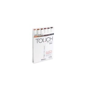 Shinhan Art Touch Twin Brush Ahşap Tonları Çift Taraflı 6'lı Markör Kalem Seti