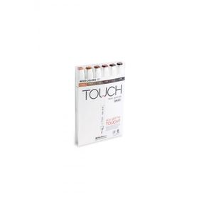 Shinhan Art Touch Twin Brush Ahşap Tonları Çift Taraflı 6'lı Markör Kalem Seti