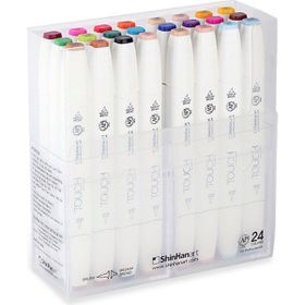 Shinhan Art Touch Twin Brush Çift Taraflı 24'lü Markör Kalem Seti