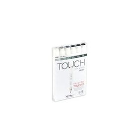 Shinhan Art Touch Twin Brush Gri Tonları Çift Taraflı 6'lı Markör Kalem Seti