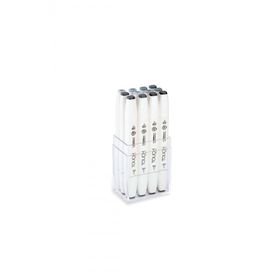 Shinhan Art Touch Twin Brush Mavi - Yeşil - Gri Tonları Çift Taraflı 12'li Markör Kalem Seti