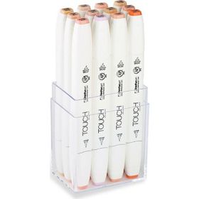 Shinhan Art Touch Twin Brush Ten Renkleri Çift Taraflı 12'li Markör Kalem Seti