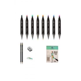 Shinhan Art Touch Twin Çizim Seti 1 Çift Uçlu Markör Kalem