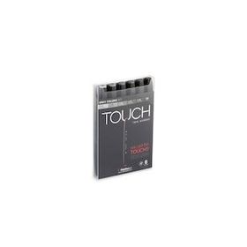 Shinhan Art Touch Twin Gri Tonları Çift Uçlu 6'lı Markör Kalem Seti
