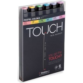 Shinhan Art Touch Twin Pastel Renkleri Çift Uçlu 6'lı Markör Kalem Seti