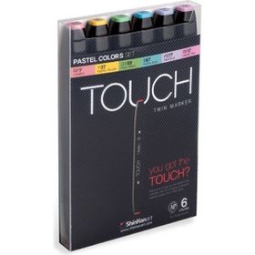 Shinhan Art Touch Twin Pastel Renkleri Çift Uçlu 6'lı Markör Kalem Seti