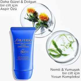 Shiseido Suya ve Isıya Dirençli Yüksek Koruma Sağlayan Expert Sun Protector SPF50+ 50 ml Güneş Kremi