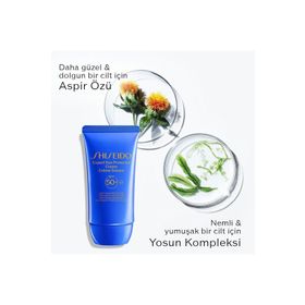 Shiseido Suya ve Isıya Dirençli Yüksek Koruma Sağlayan Expert Sun Protector SPF50+ 50 ml Güneş Kremi